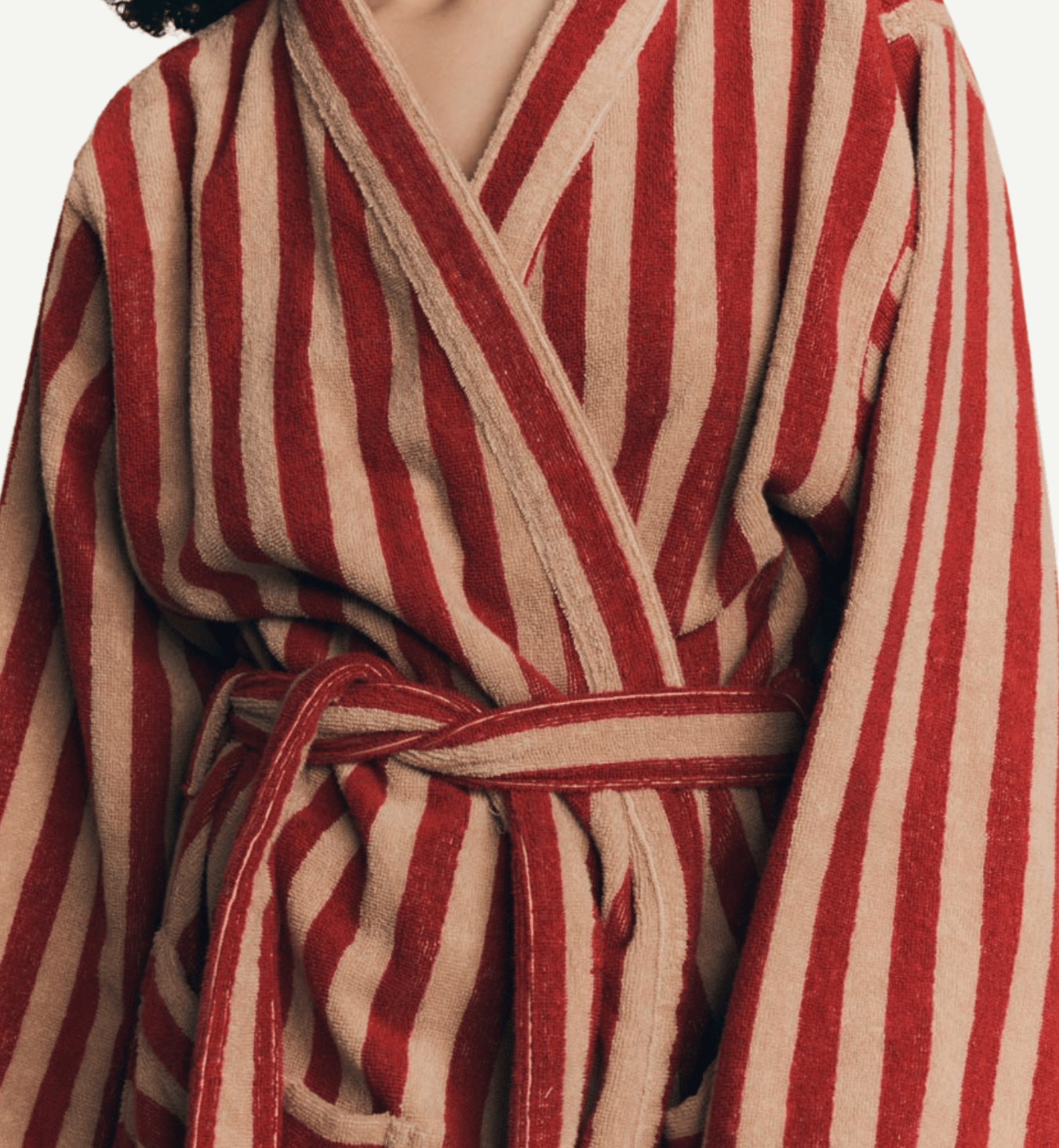 Sandstone Red Pembroke Stripe Cotton Robe