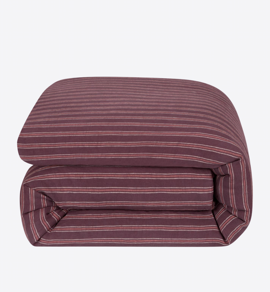 Berry Walderton Stripe 100% Linen Duvet Cover