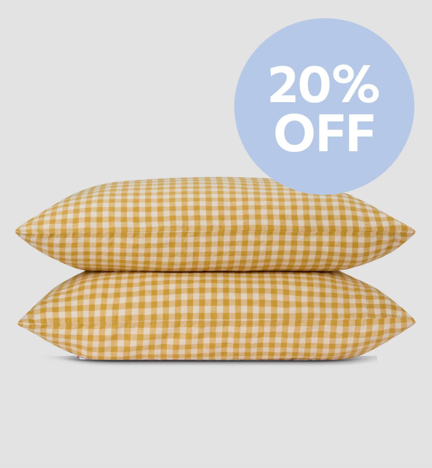 Honey Gingham Linen Blend Pillowcase (Pair)