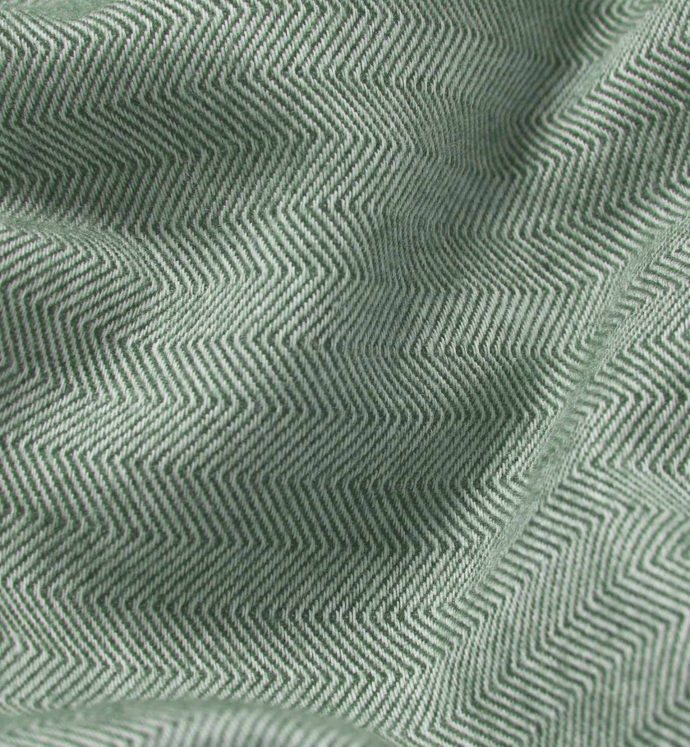 Spruce Green Herringbone Brushed Cotton Duvet Cover