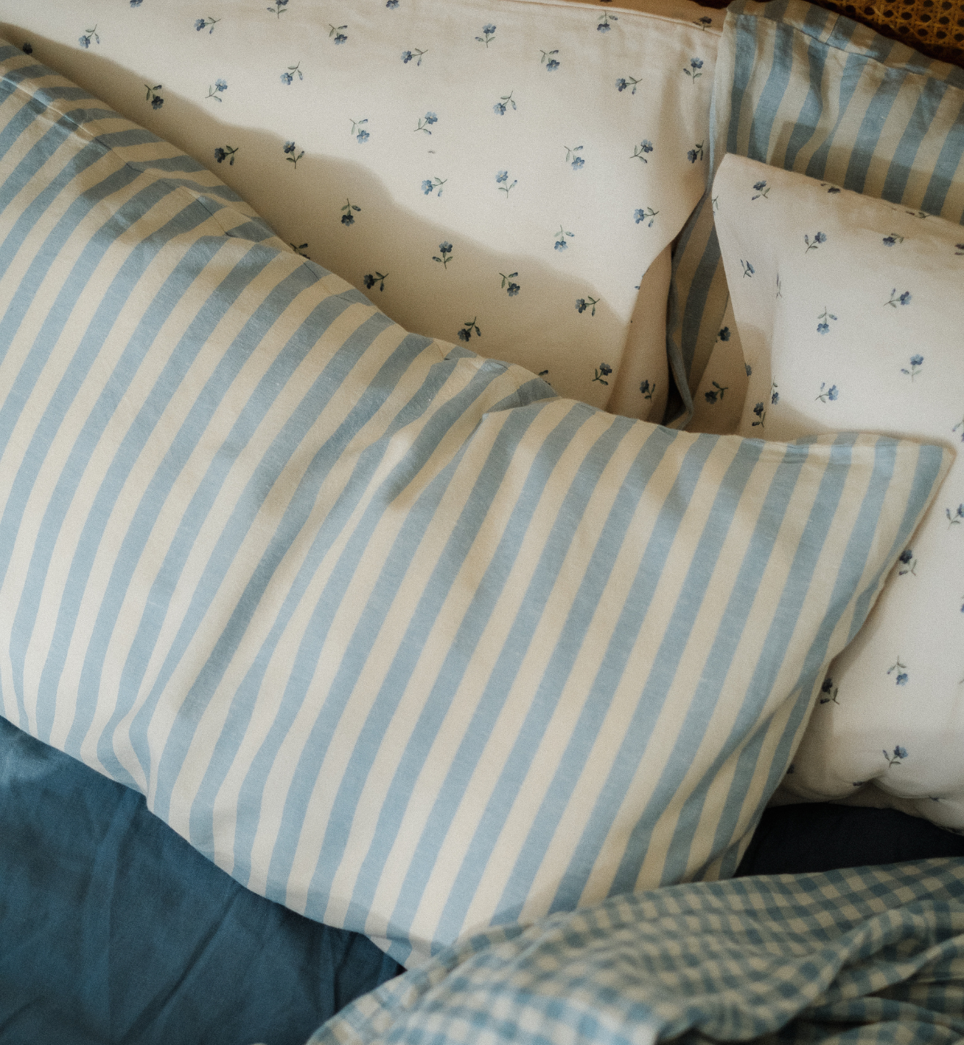 Coastal Blue Pembroke Stripe Linen Blend Pillowcases (Pair)