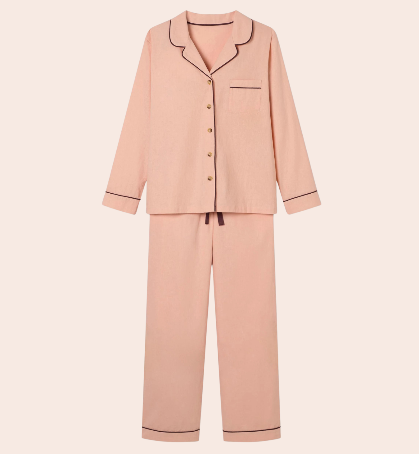 Rose Linen Blend Pyjama Trouser Set