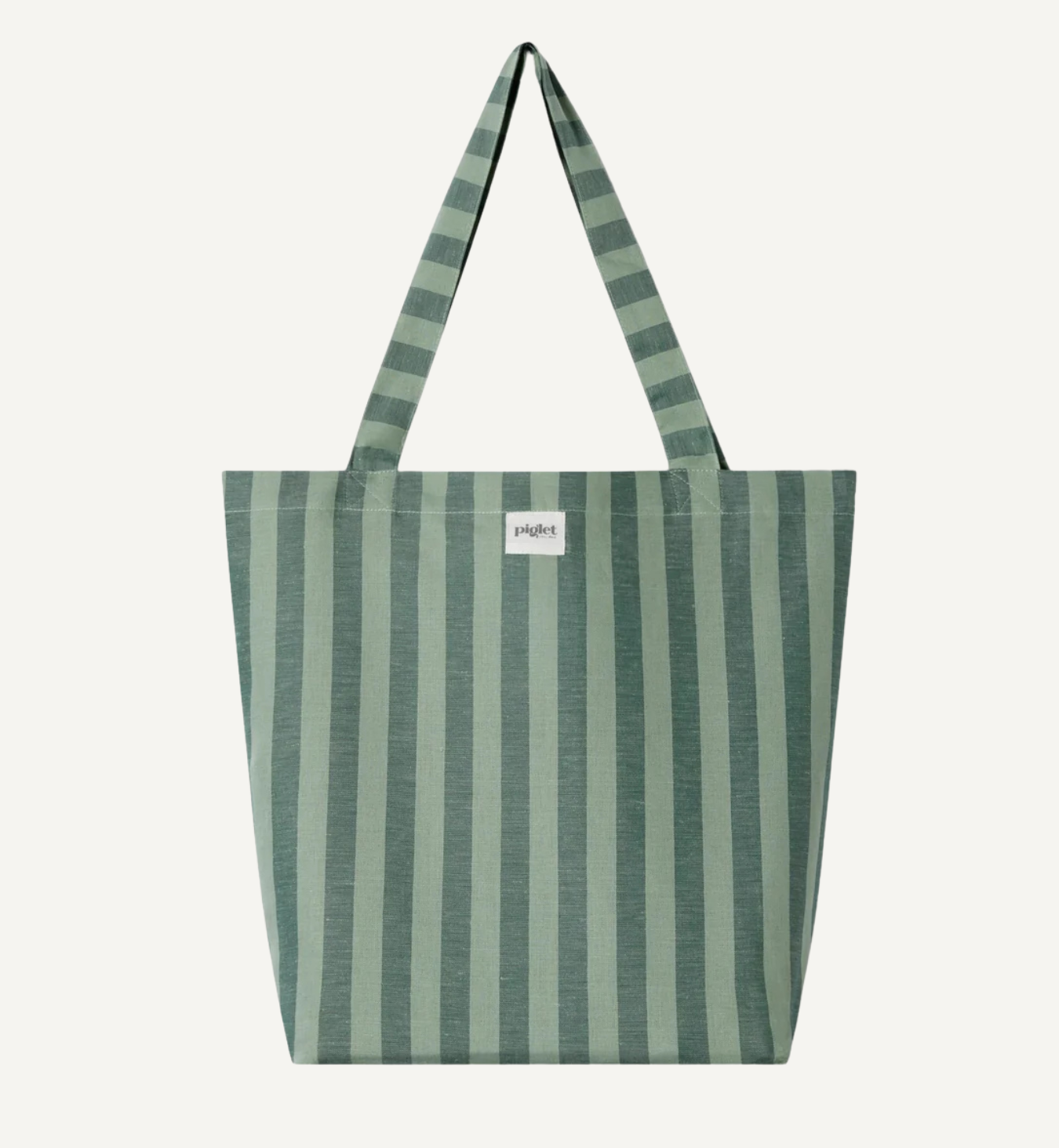 Pine Green Pembroke Stripe Linen Blend Tote Bag