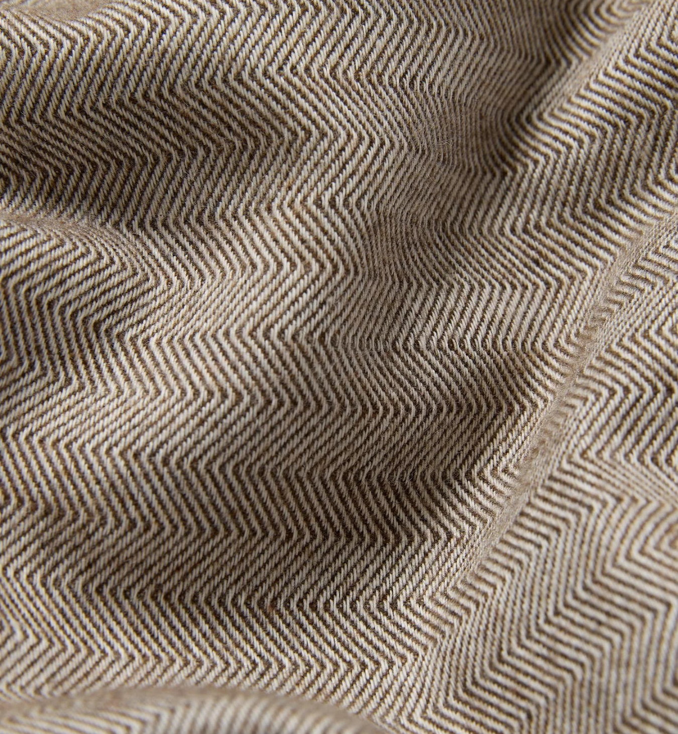 Mocha Herringbone Brushed Cotton Duvet Cover