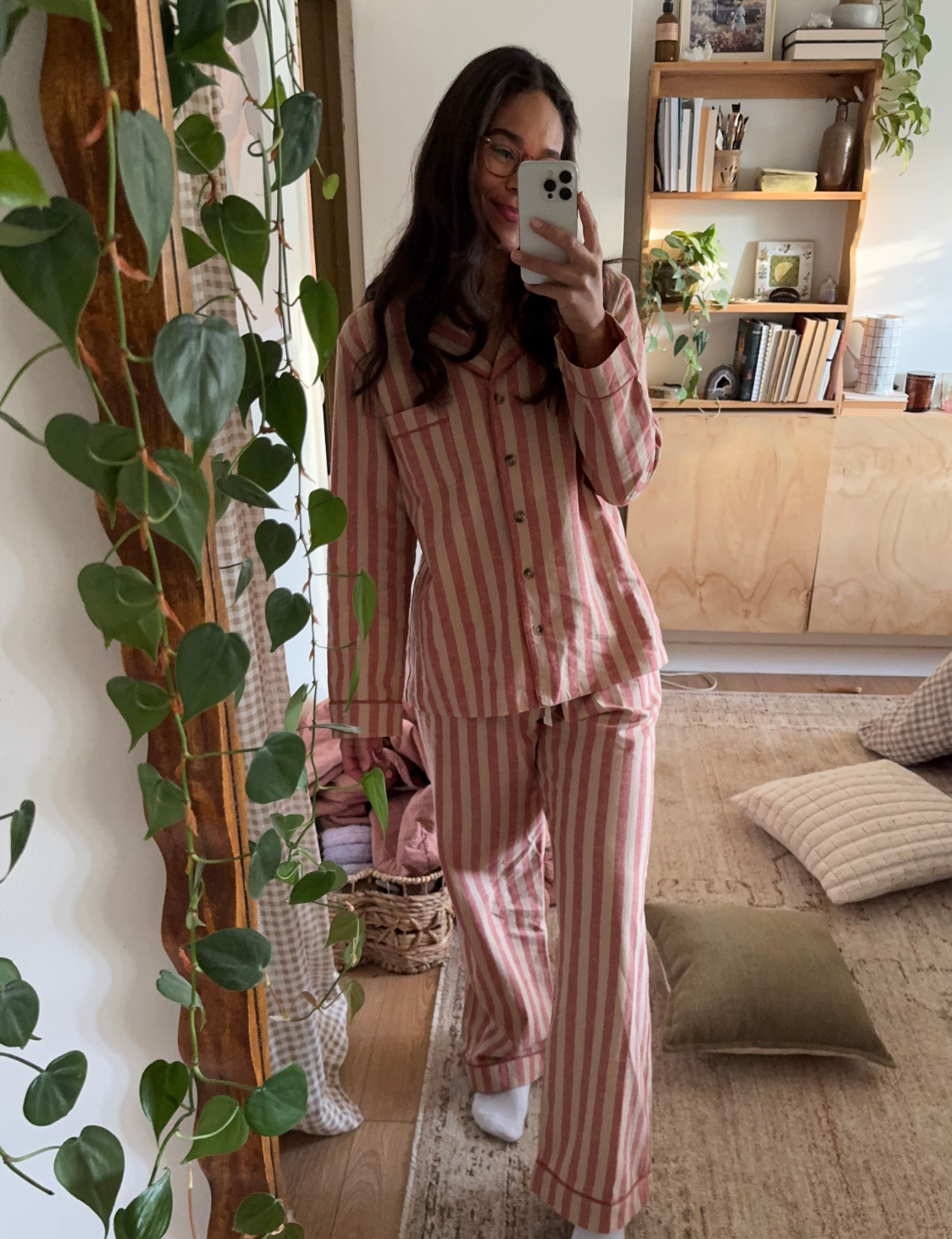 Sandstone Red Pembroke Stripe Linen Blend Trouser Set