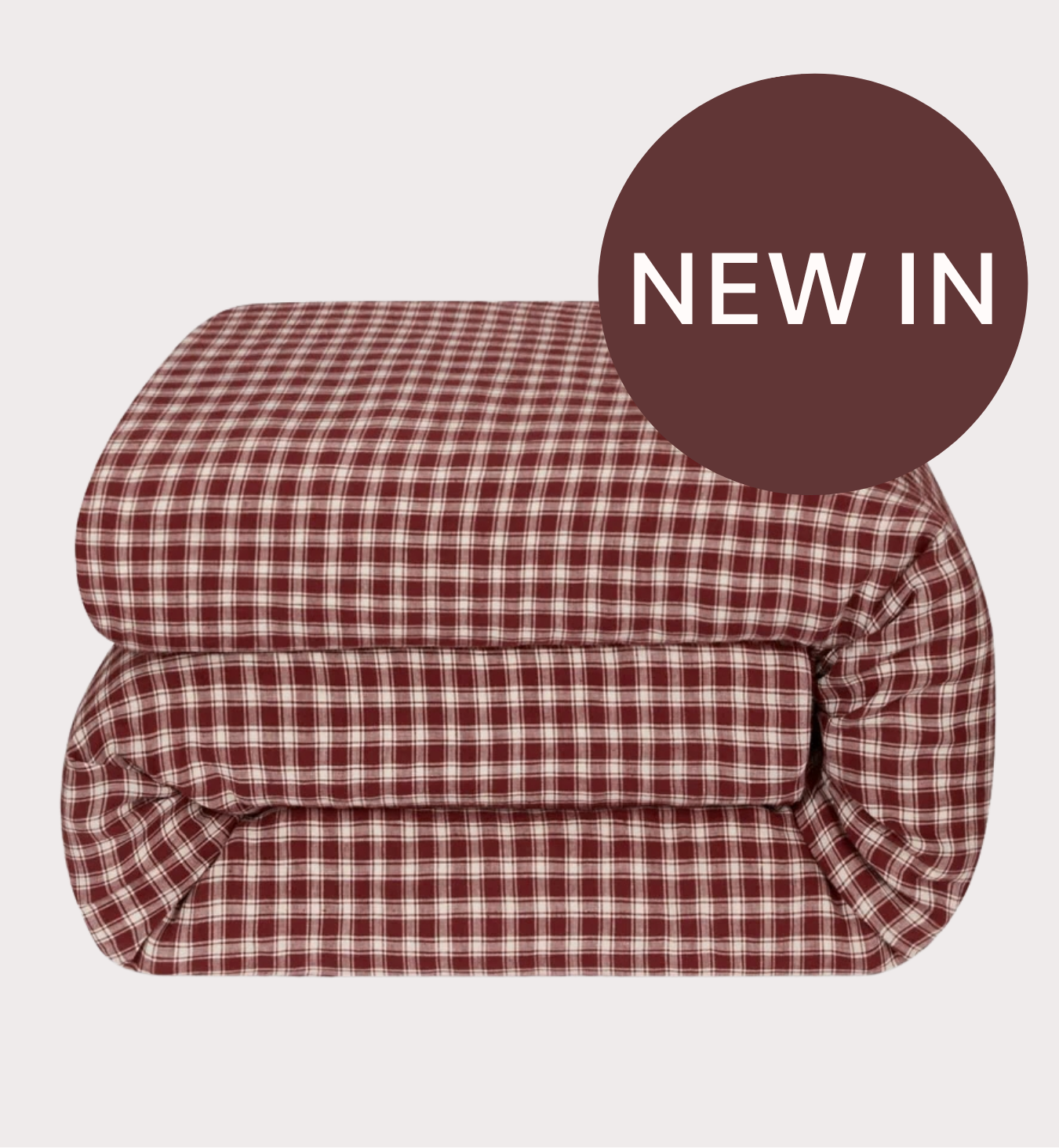 Berry Heritage Gingham 100% Linen Duvet Cover