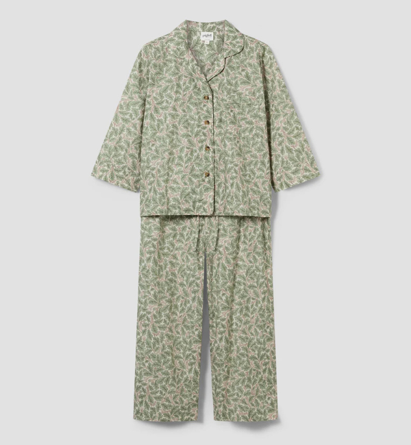 Leafy Arbour Oak Cotton Cropped Trouser Set
