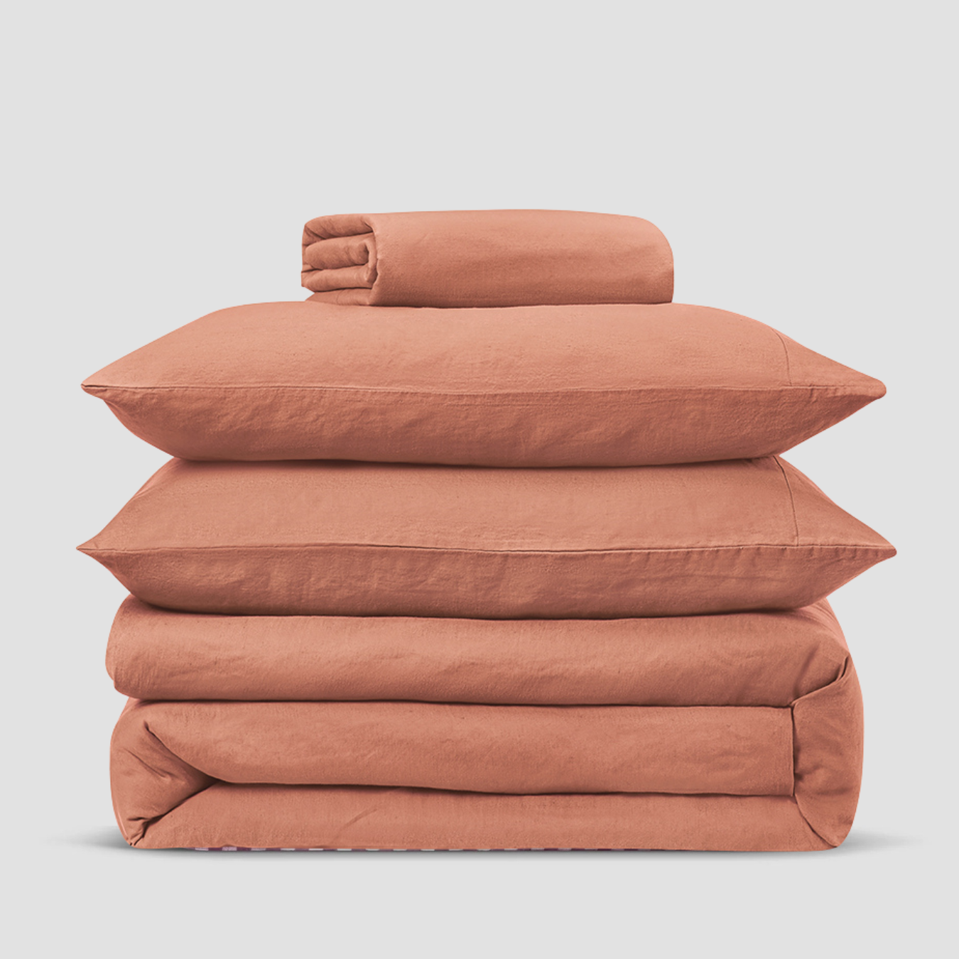 Warm Clay Linen Blend Duvet Cover