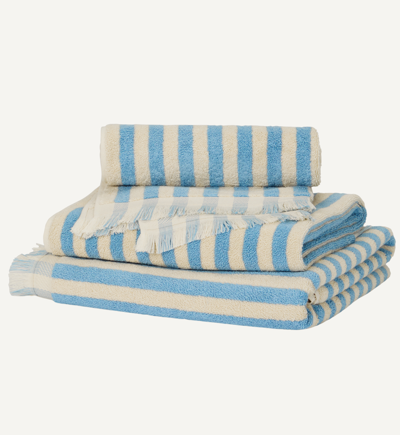 Coastal Blue Pembroke Stripe Cotton Towels