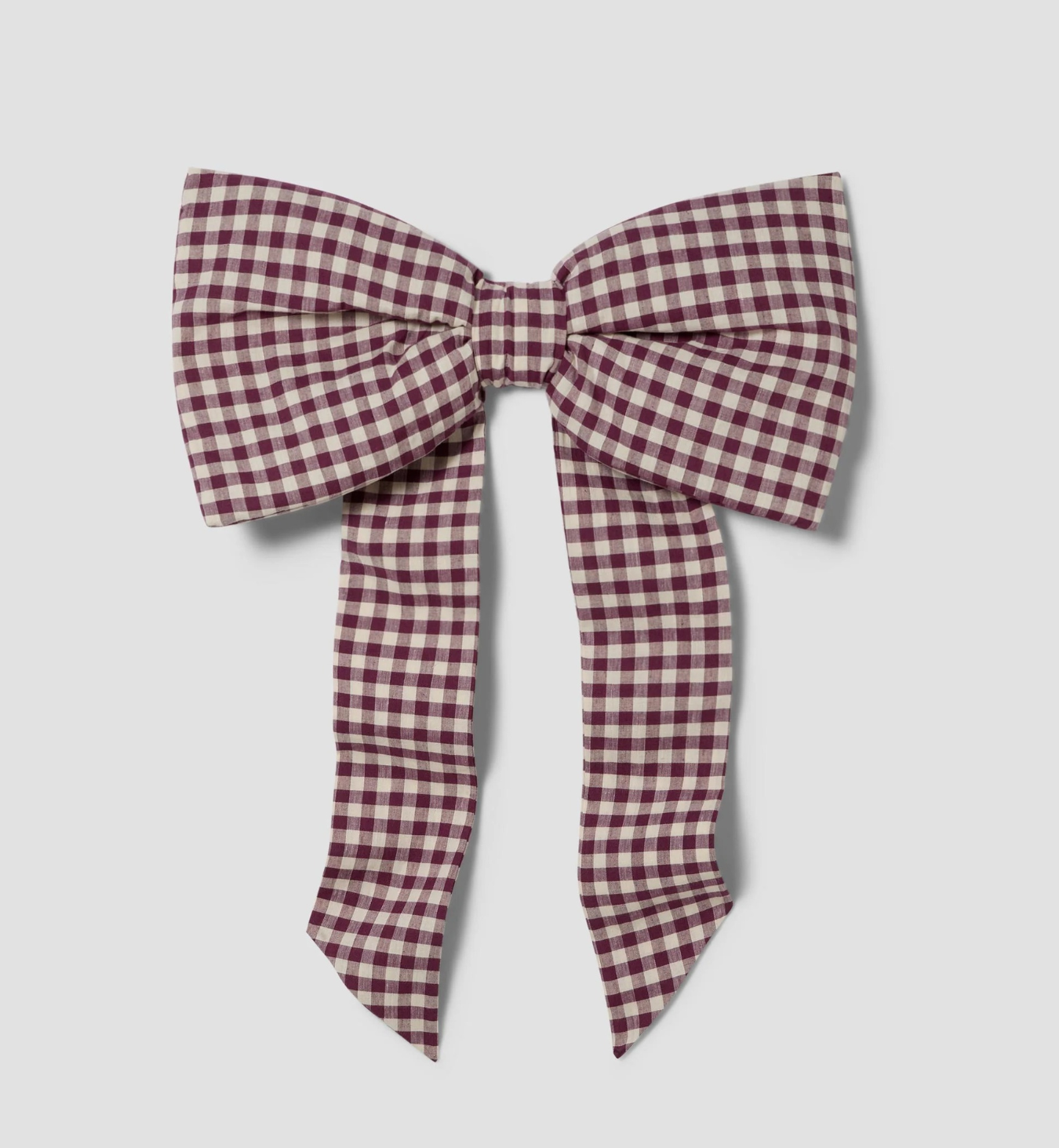 Berry Gingham Linen Blend Bow