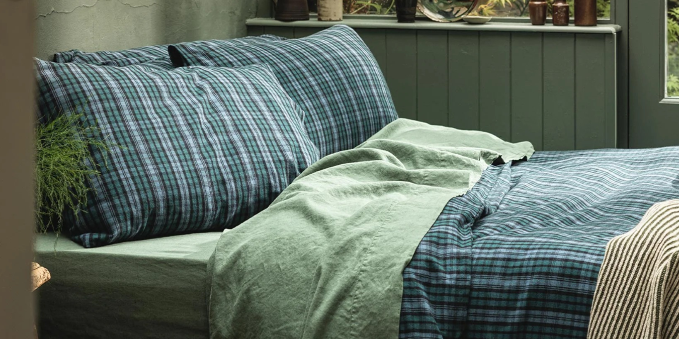 Canopy Heathcliff Check Brushed Cotton Duvet Cover