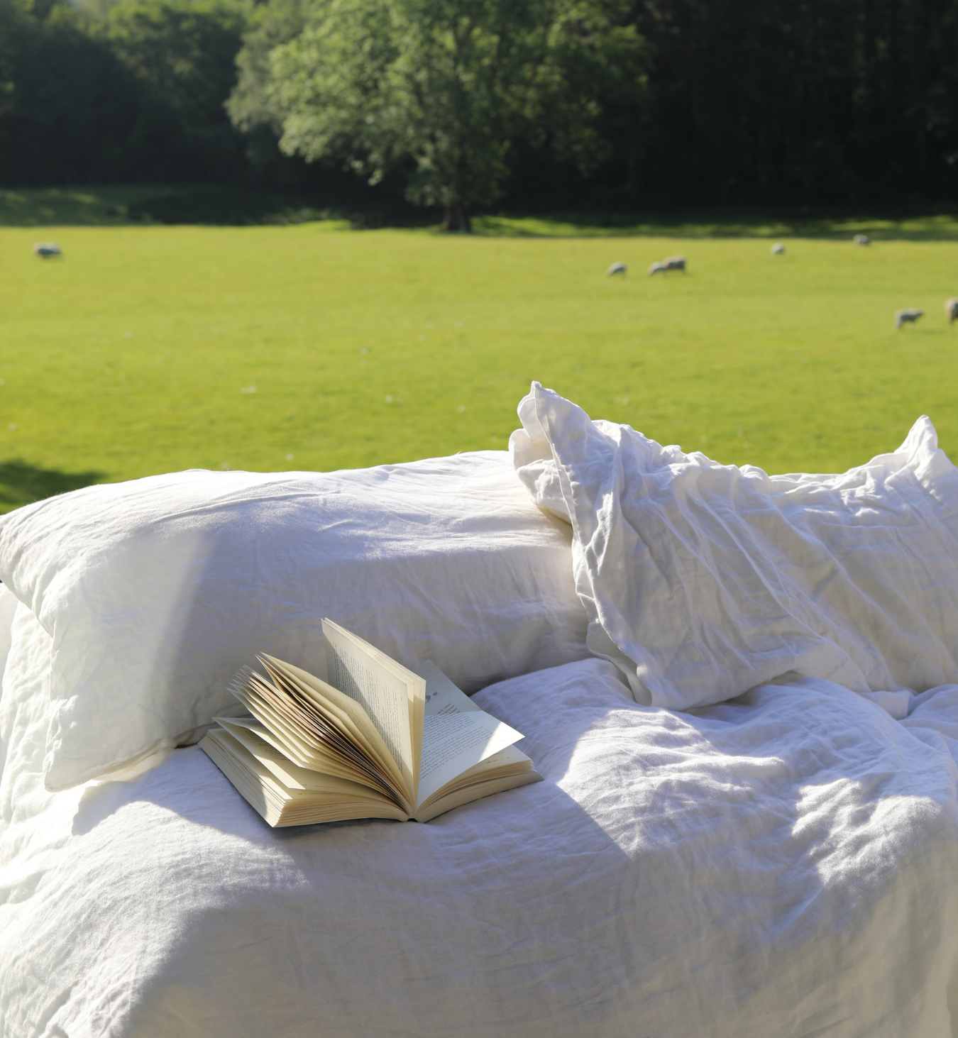 White Linen Blend Duvet Cover