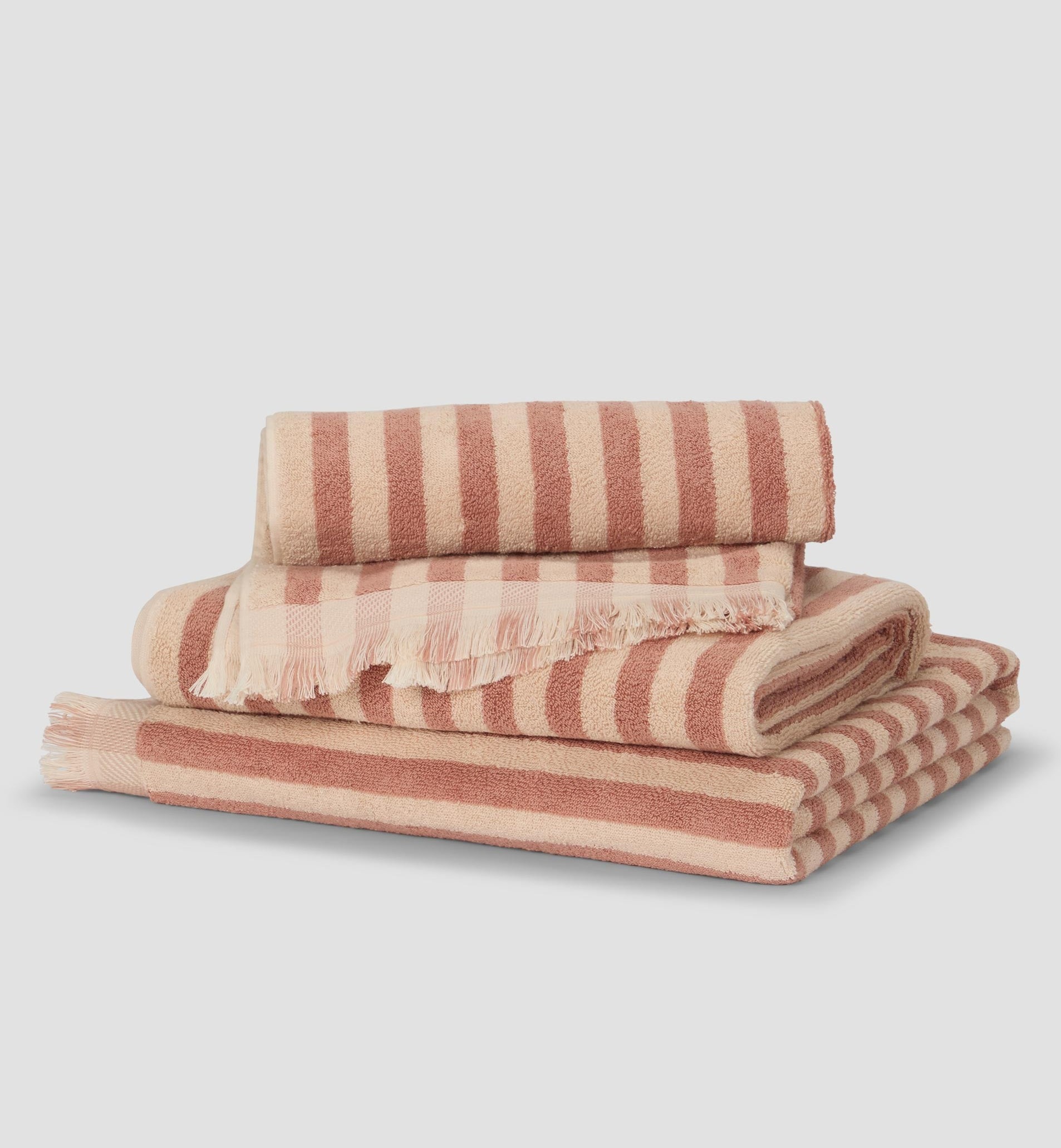 Sand Shell Pembroke Stripe Cotton Towels