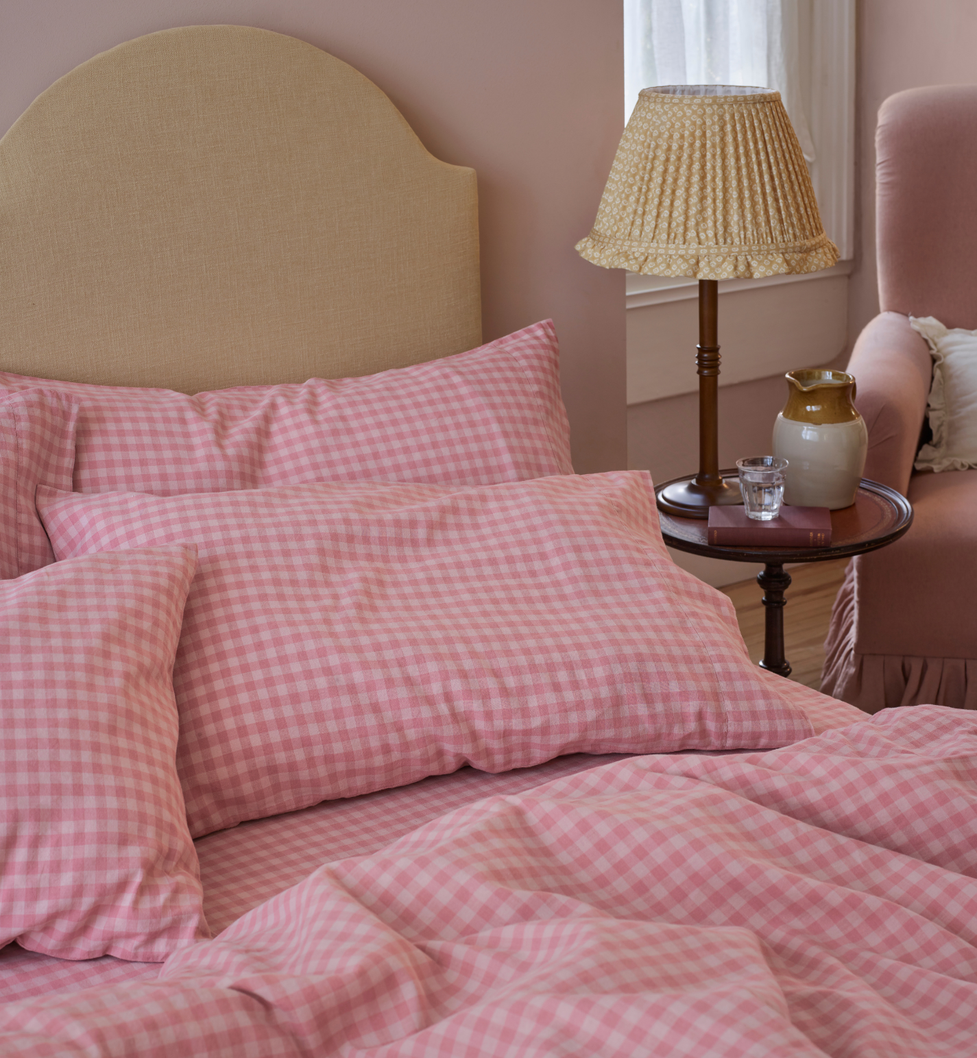 Pink Gingham Bedding