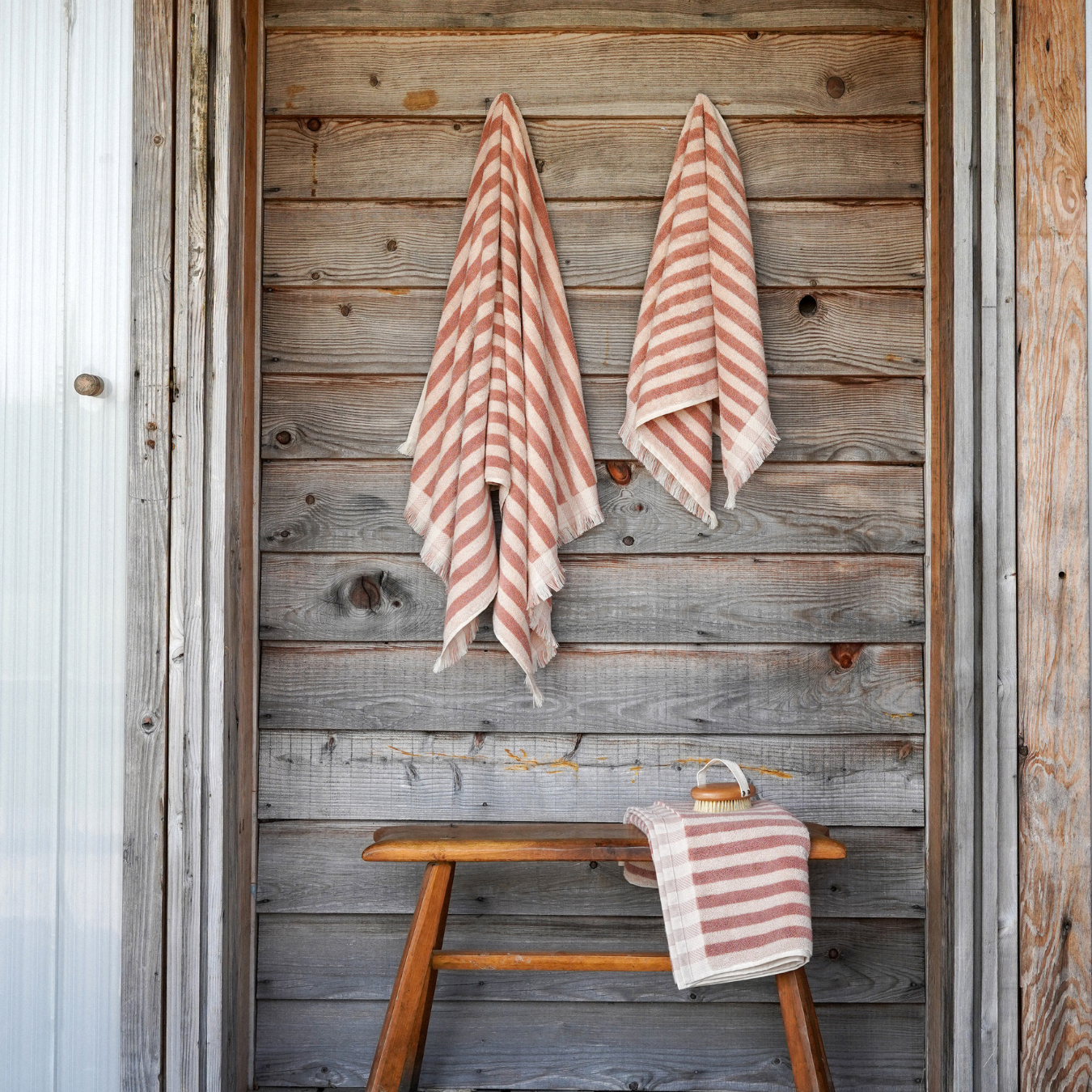 Sand Shell Pembroke Stripe Cotton Towels