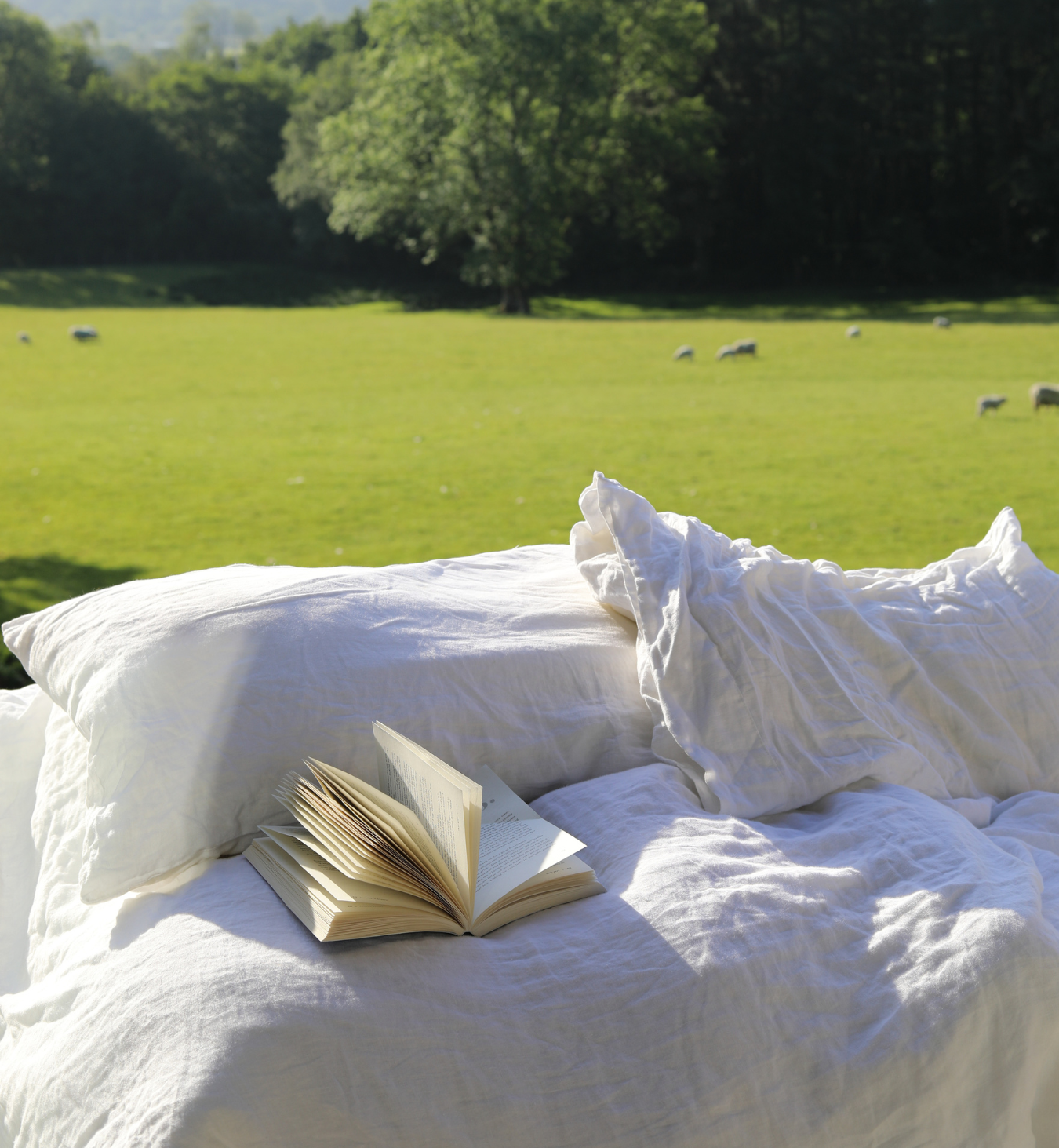 White Linen Blend Duvet Cover