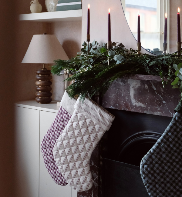 Linen Blend Christmas Stocking