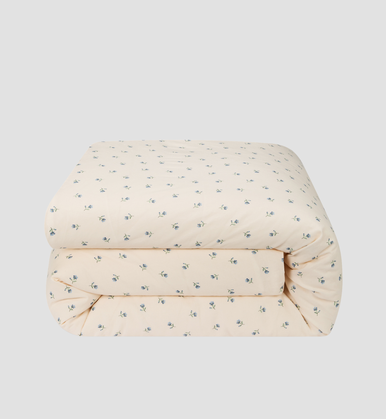 Dusk Blue Posy Bud Linen Blend Duvet Cover