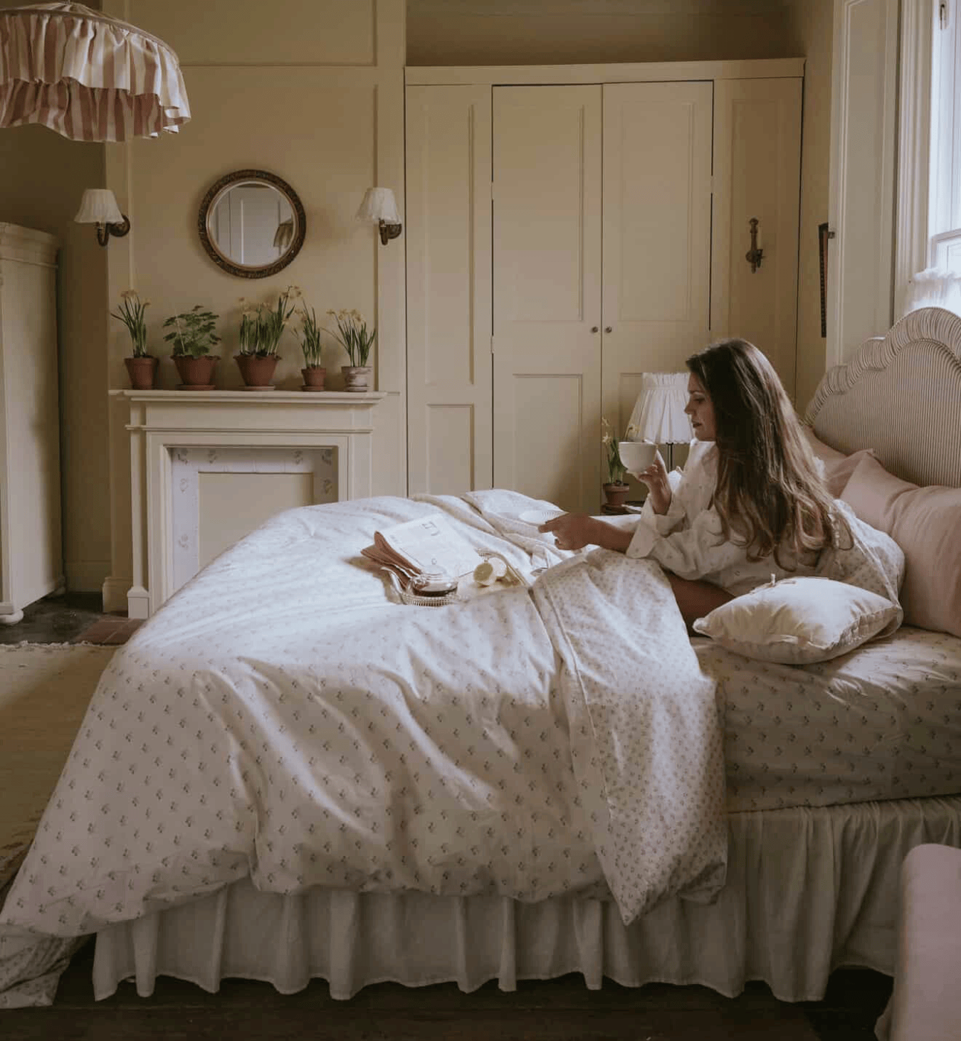 Mellow Green Martha Floral Cotton Duvet Cover