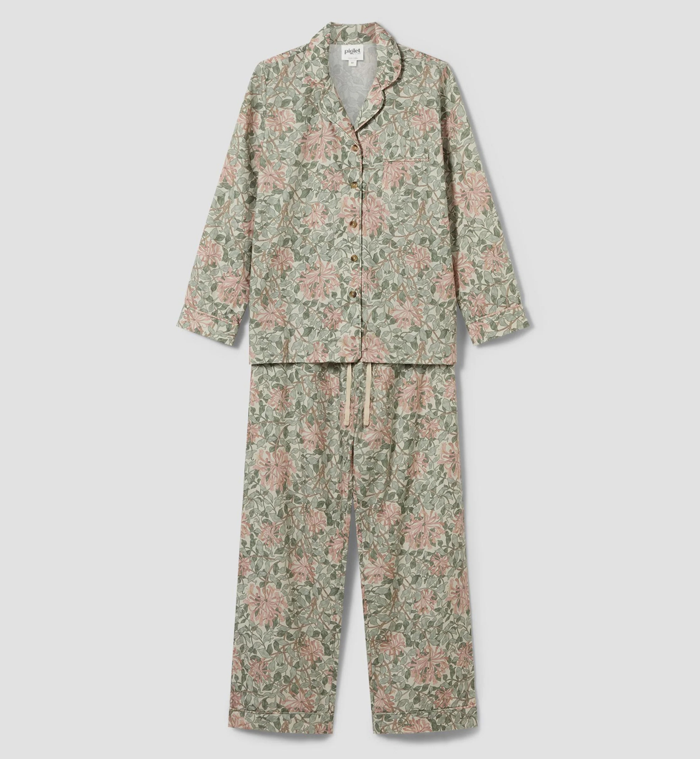 Soft Sage Honeysuckle Cotton Trouser Set