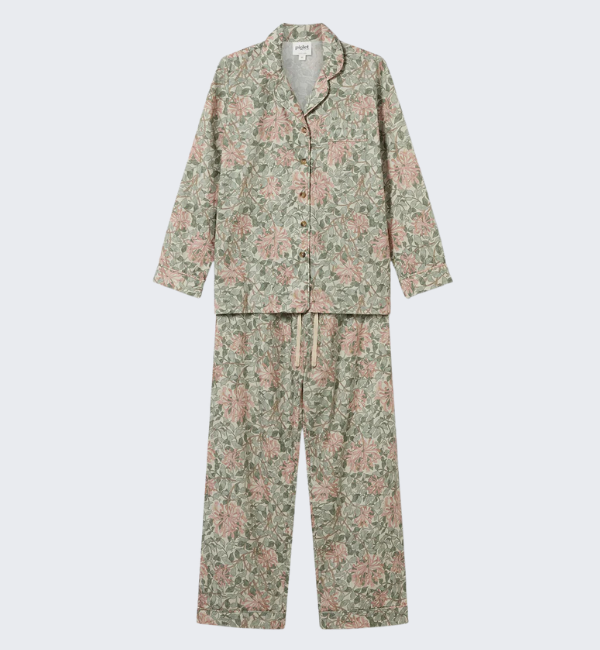 Soft Sage Honeysuckle Cotton Trouser Set