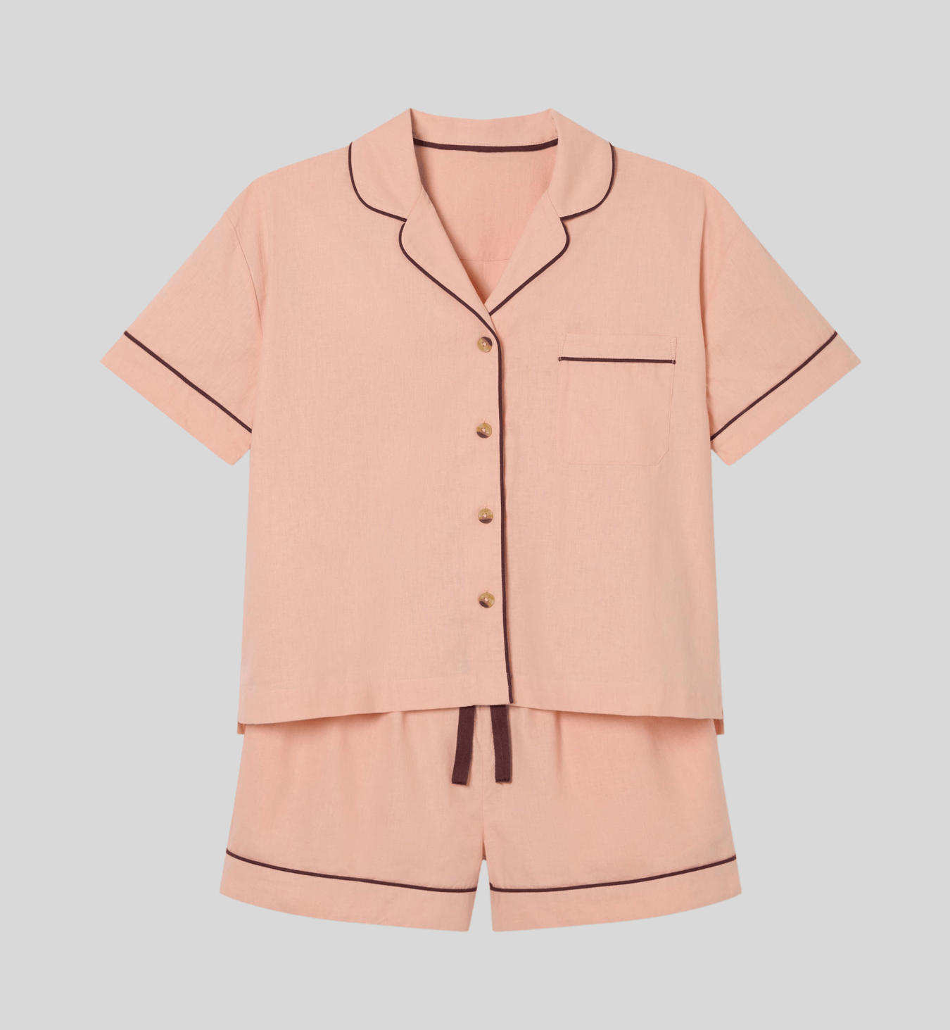 Rose Linen Blend Pyjama Short Set