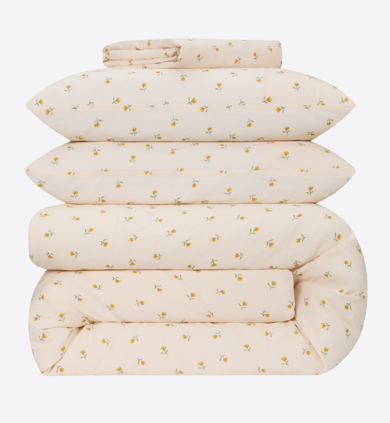 Honey Posy Bud Linen Blend Duvet Cover