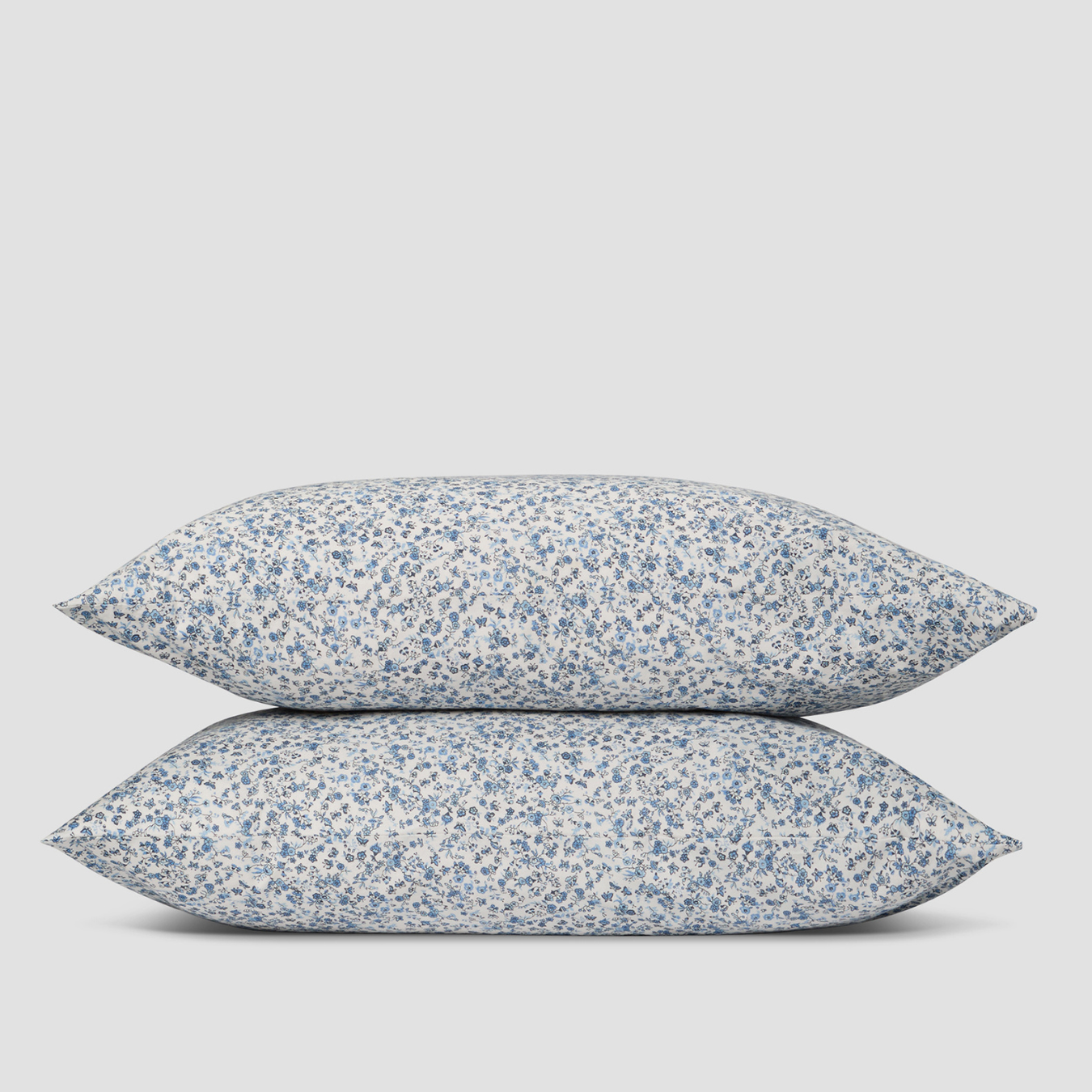 Blue Mini Meadow Cotton Pillowcases (Pair)