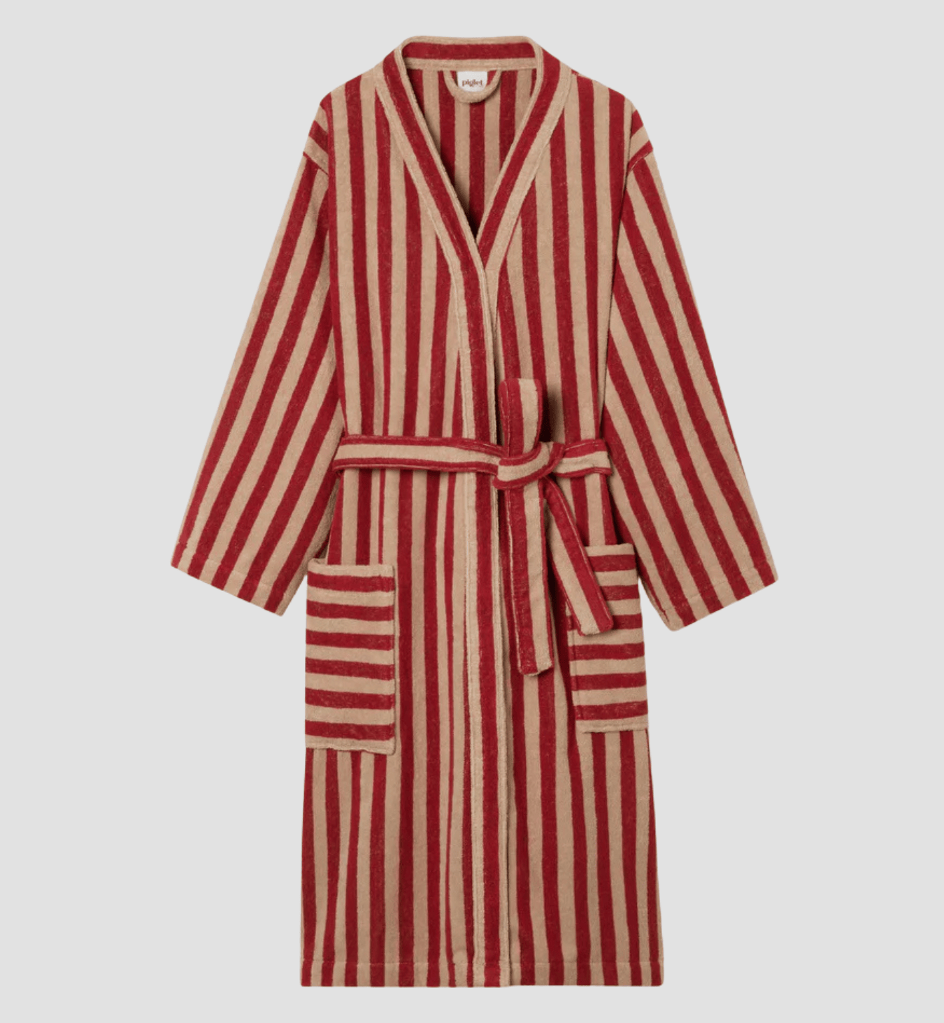 Sandstone Red Pembroke Stripe Cotton Robe