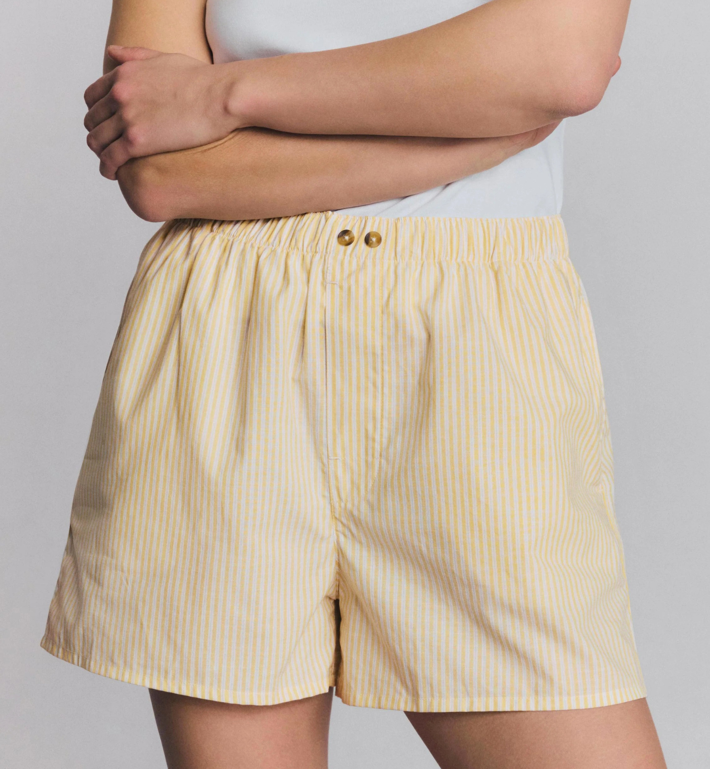 Sunny Yellow Stripe Cotton Boxer Shorts
