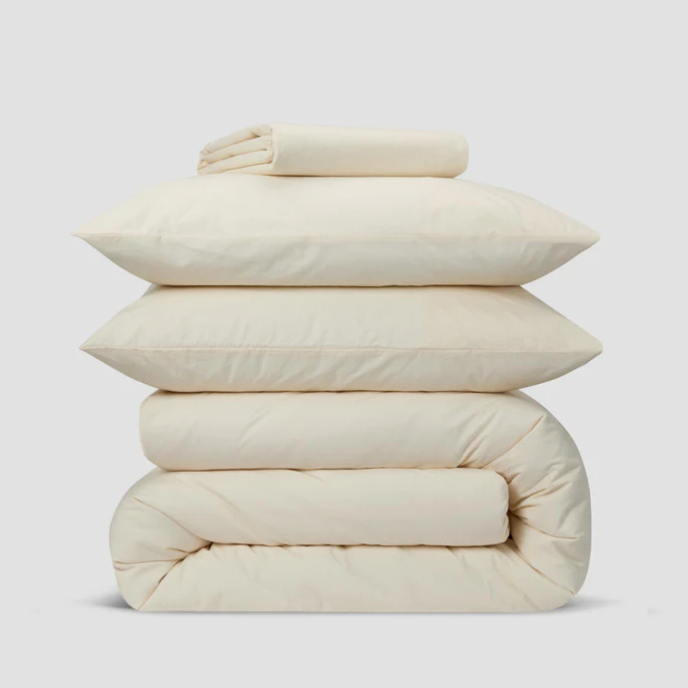 Mindful Cream Washed Cotton Percale Duvet Cover