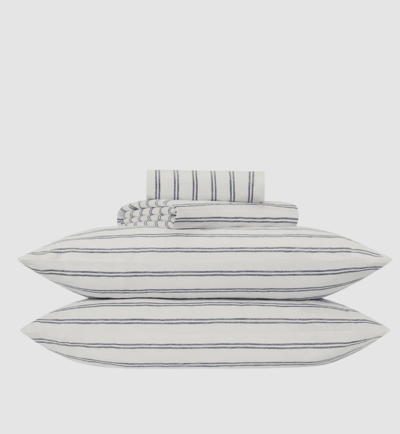 Ivory Kemptown Stripe Linen Blend Duvet Cover