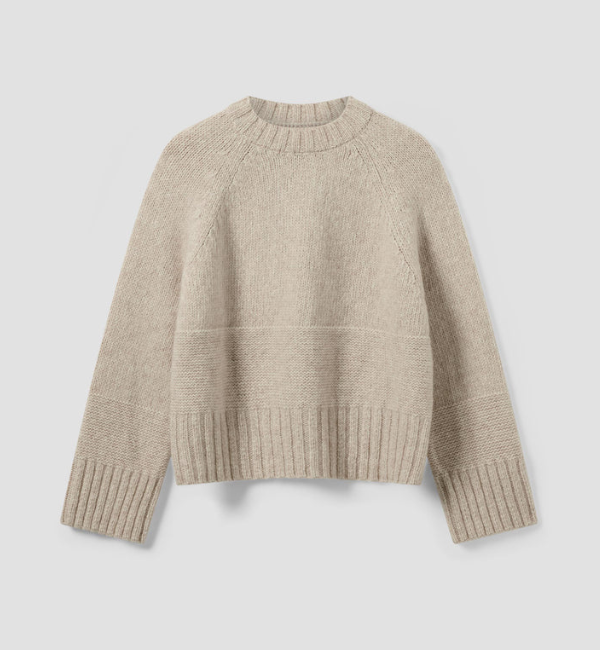 Cream Crew Neck Wool Jumper