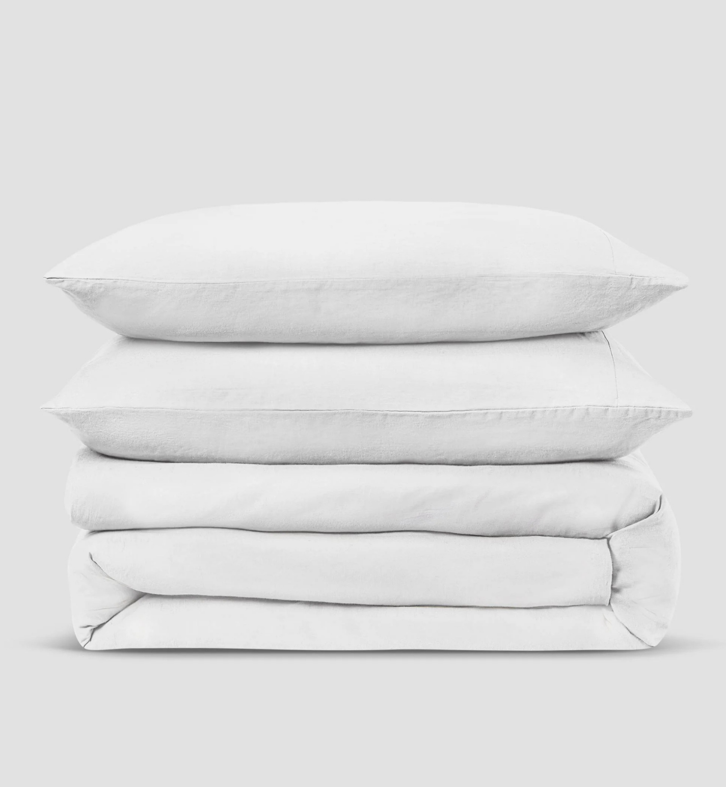 White Linen Blend Duvet Cover
