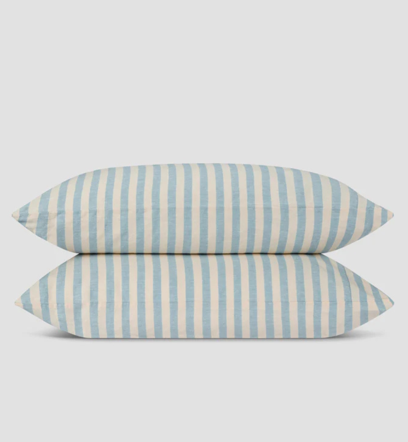 Coastal Blue Pembroke Stripe 100% Linen Pillowcase (Pair)