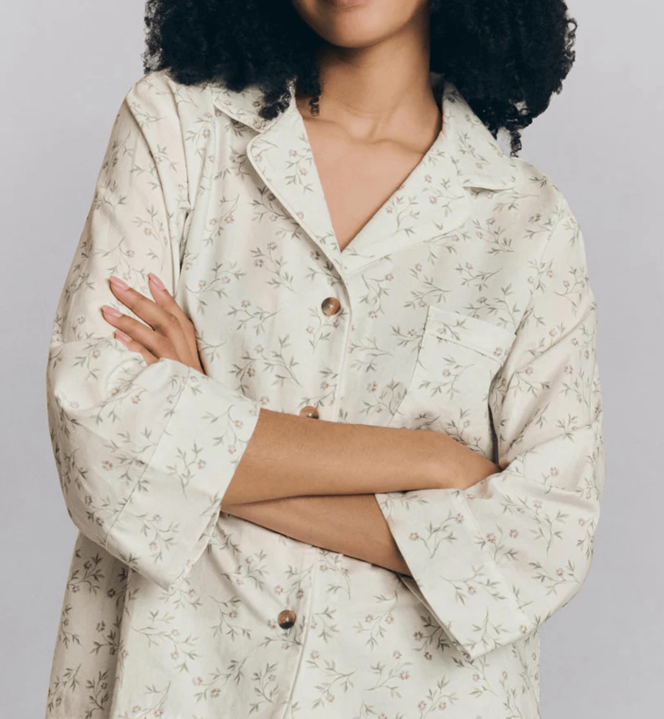Spring Sprig Floral Cotton Cropped Trouser Set