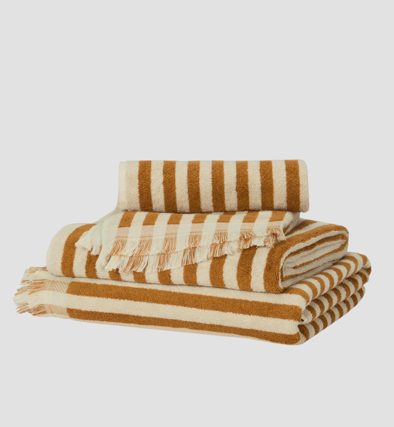 Russet Yellow Pembroke Stripe Cotton Towels