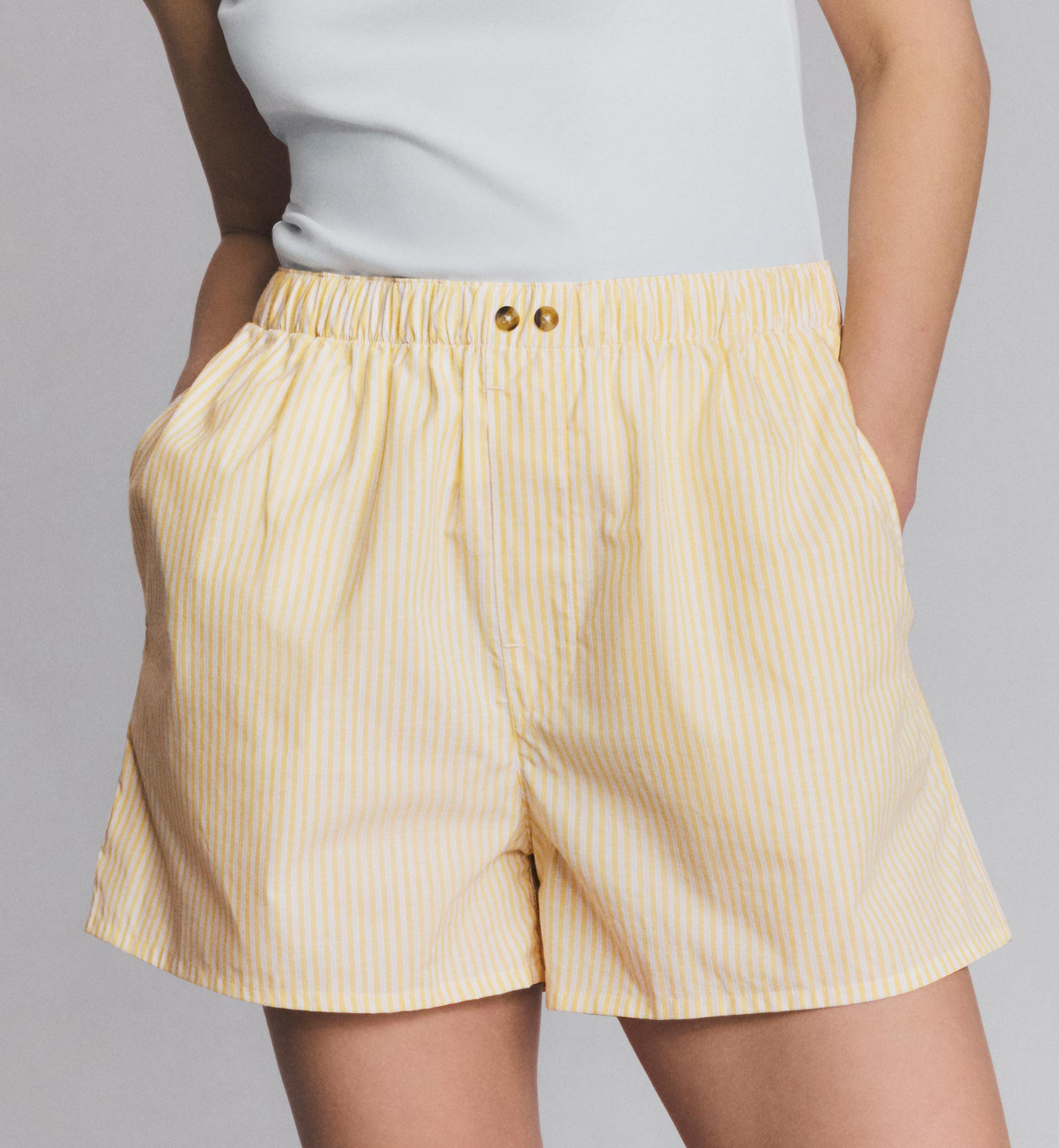 Sunny Yellow Stripe Cotton Boxer Shorts