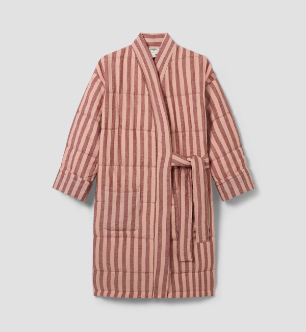 Rhubarb & Rose Pembroke Stripe Linen Blend Housecoat