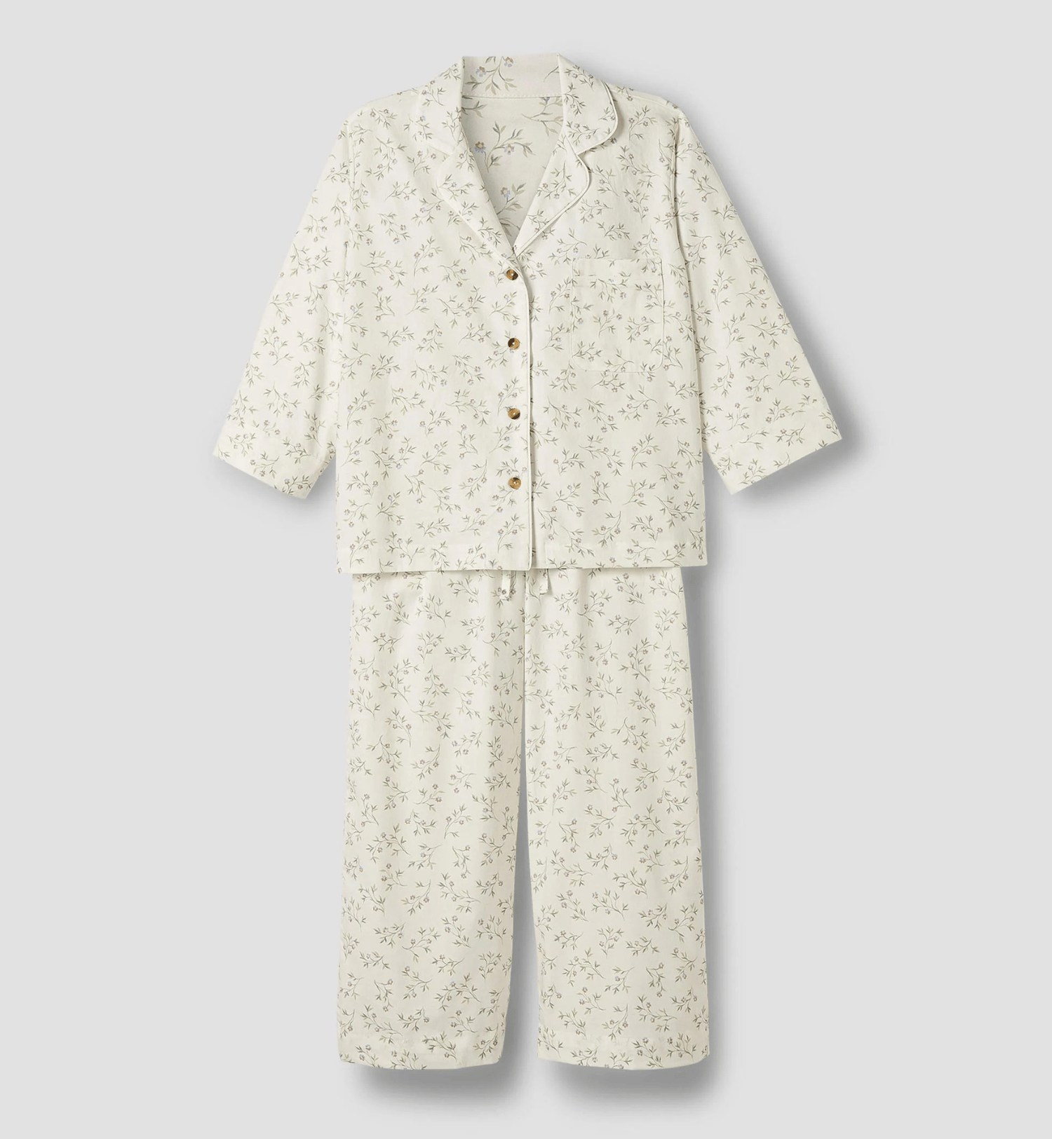 Spring Sprig Floral Cotton Cropped Trouser Set