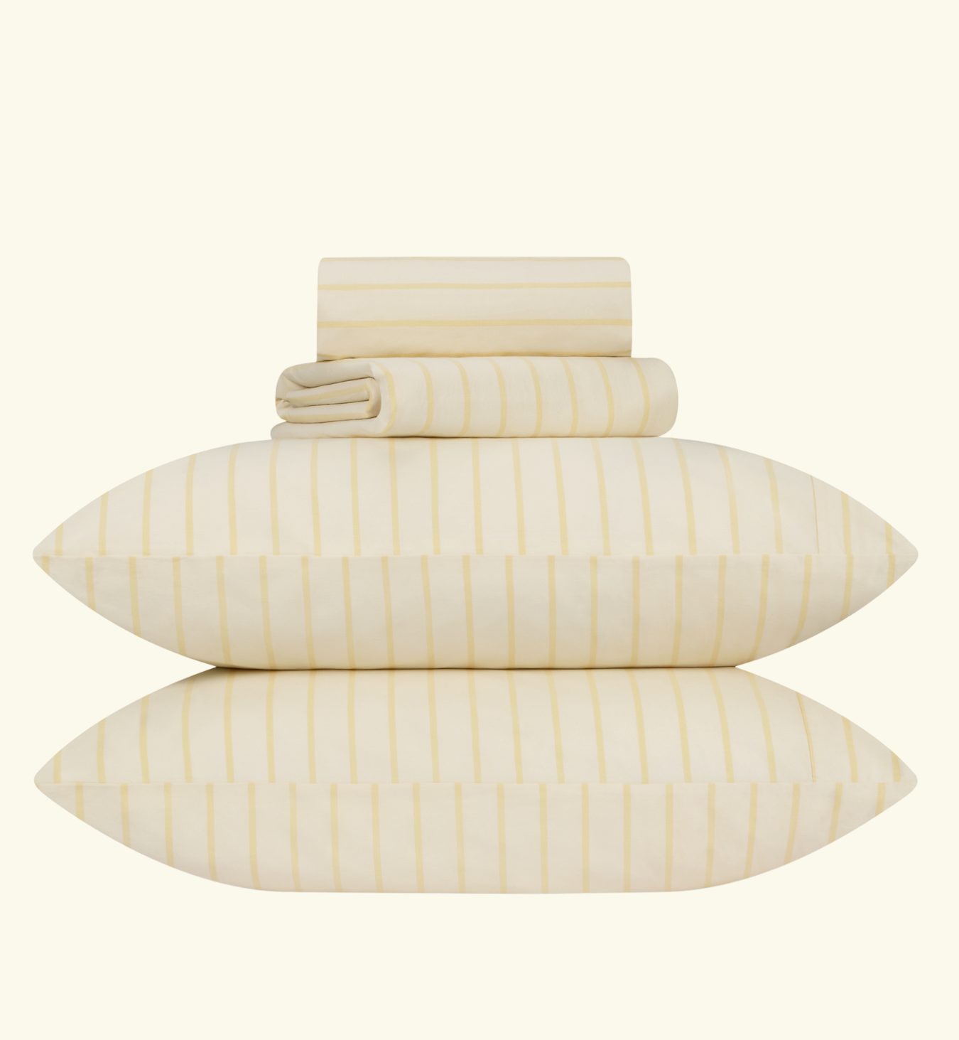 Butter Yellow Slumber Stripe Cotton Duvet Cover