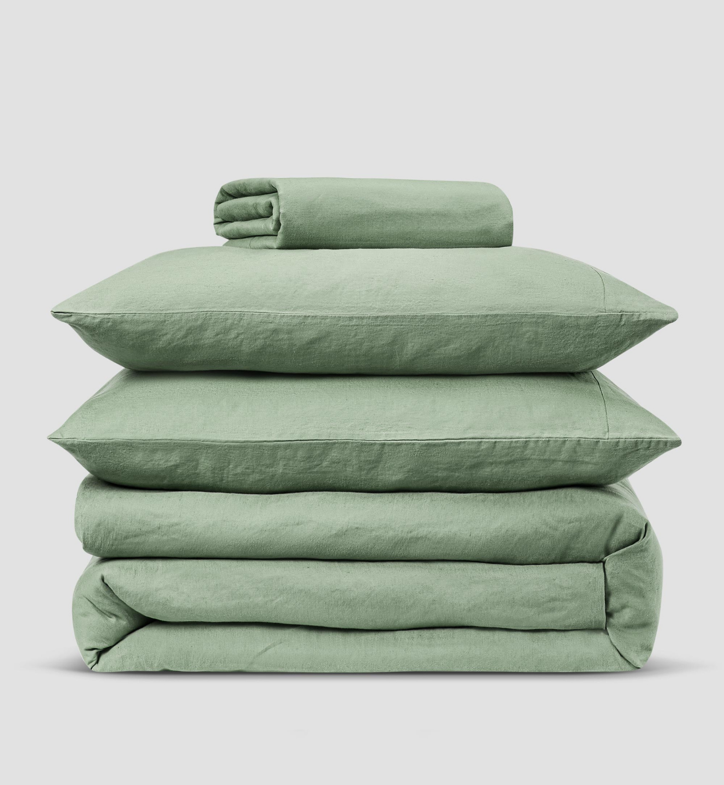 Sage Green Linen Blend Duvet Cover