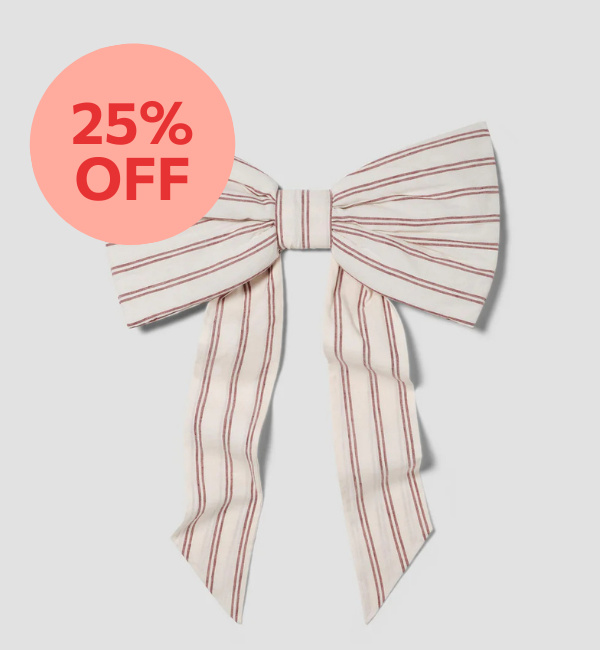 Rhubarb Kemptown Stripe Linen Blend Bow