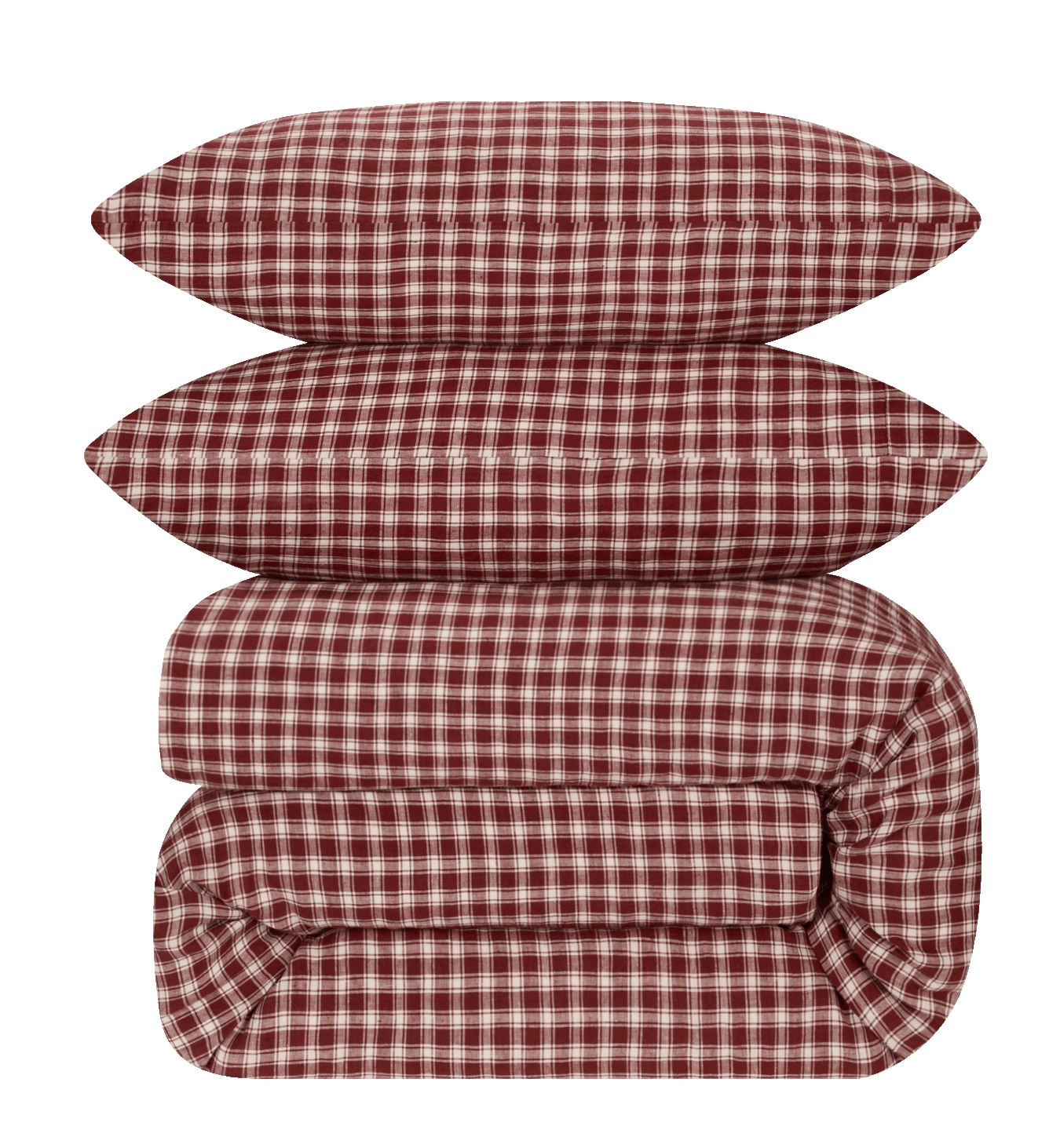 Berry Heritage Gingham 100% Linen Duvet Cover