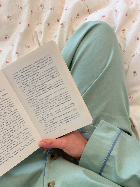 Sage Green Linen Blend Pyjama Trouser Set