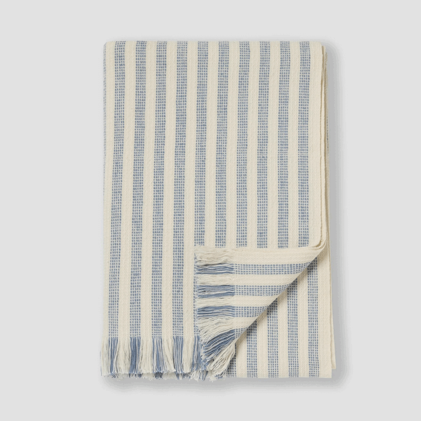 Oatmeal Pembroke Stripe Wool Throw