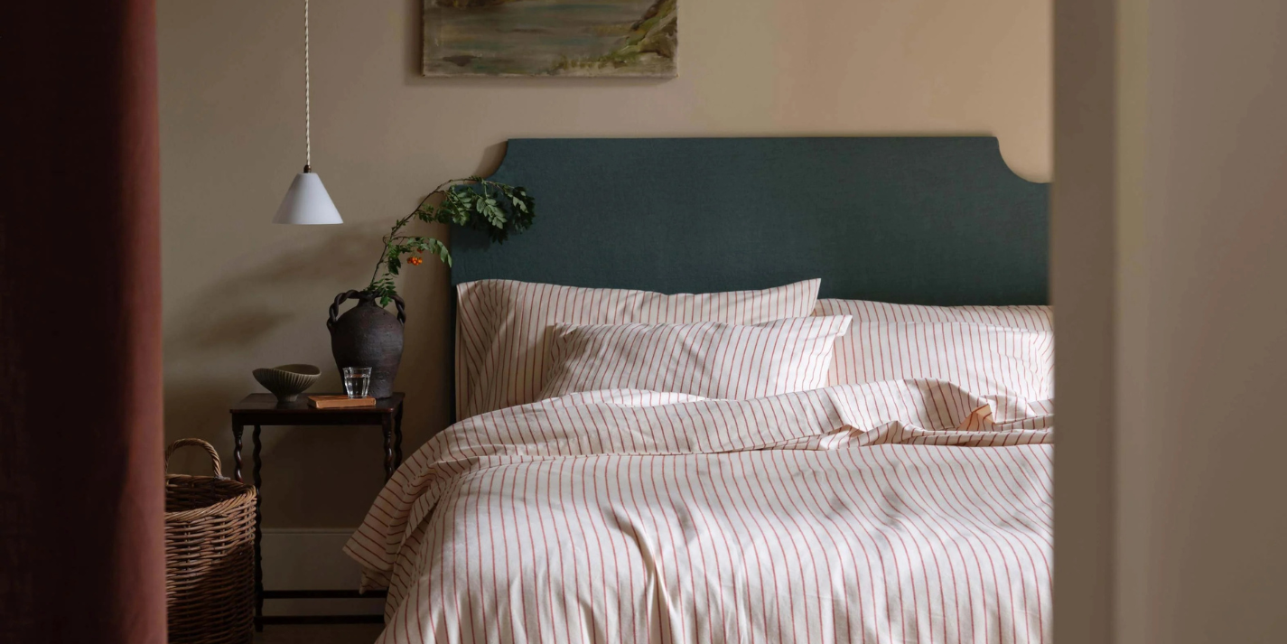 Red Clayton Stripe Brushed Cotton Duvet Cover