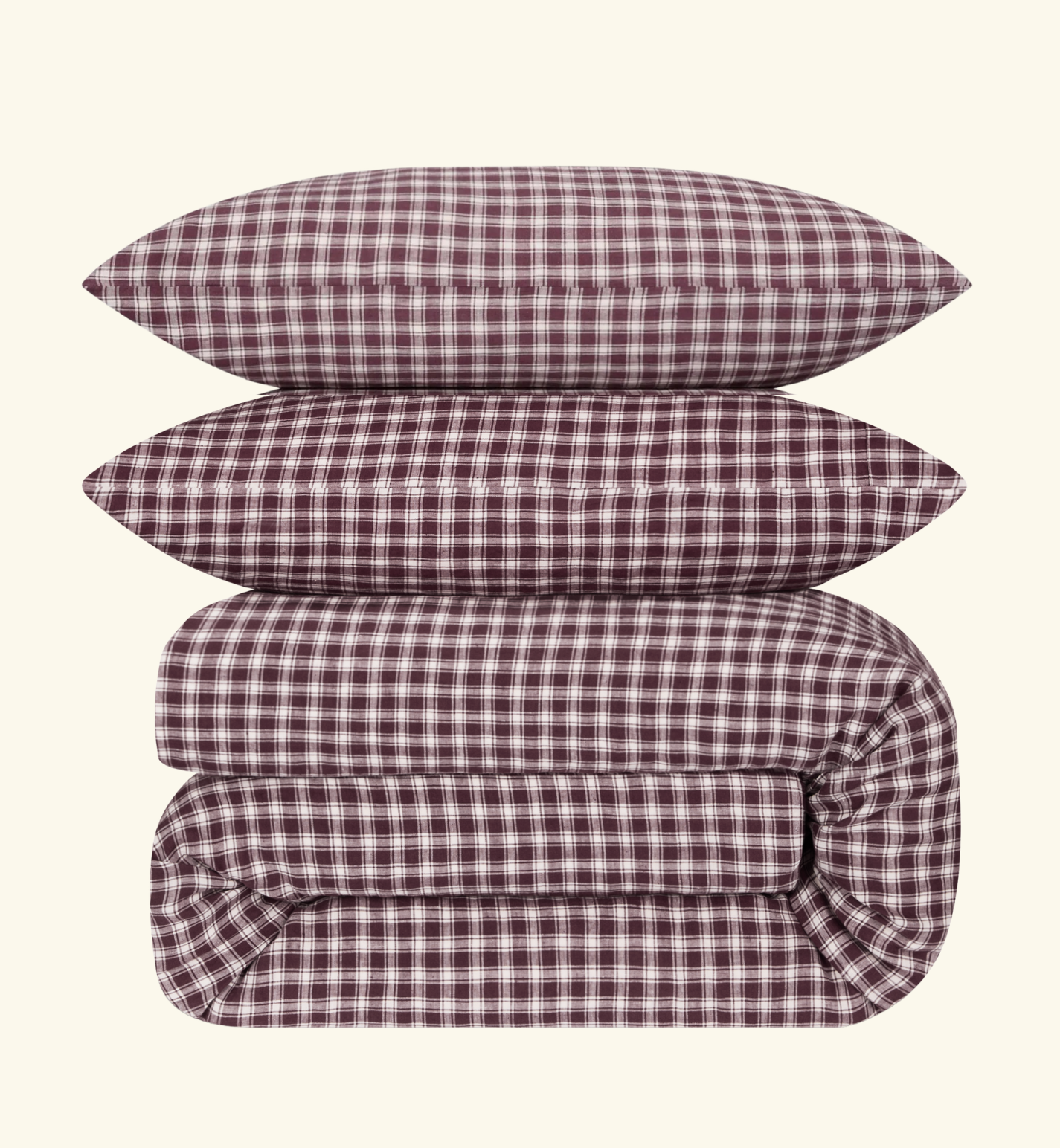 Berry Heritage Gingham 100% Linen Duvet Cover