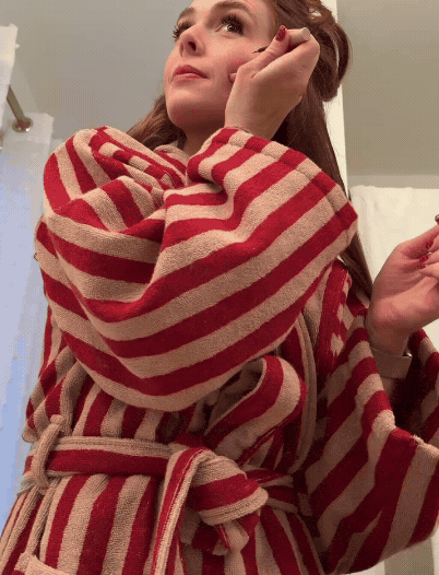 Sandstone Red Pembroke Stripe Cotton Robe