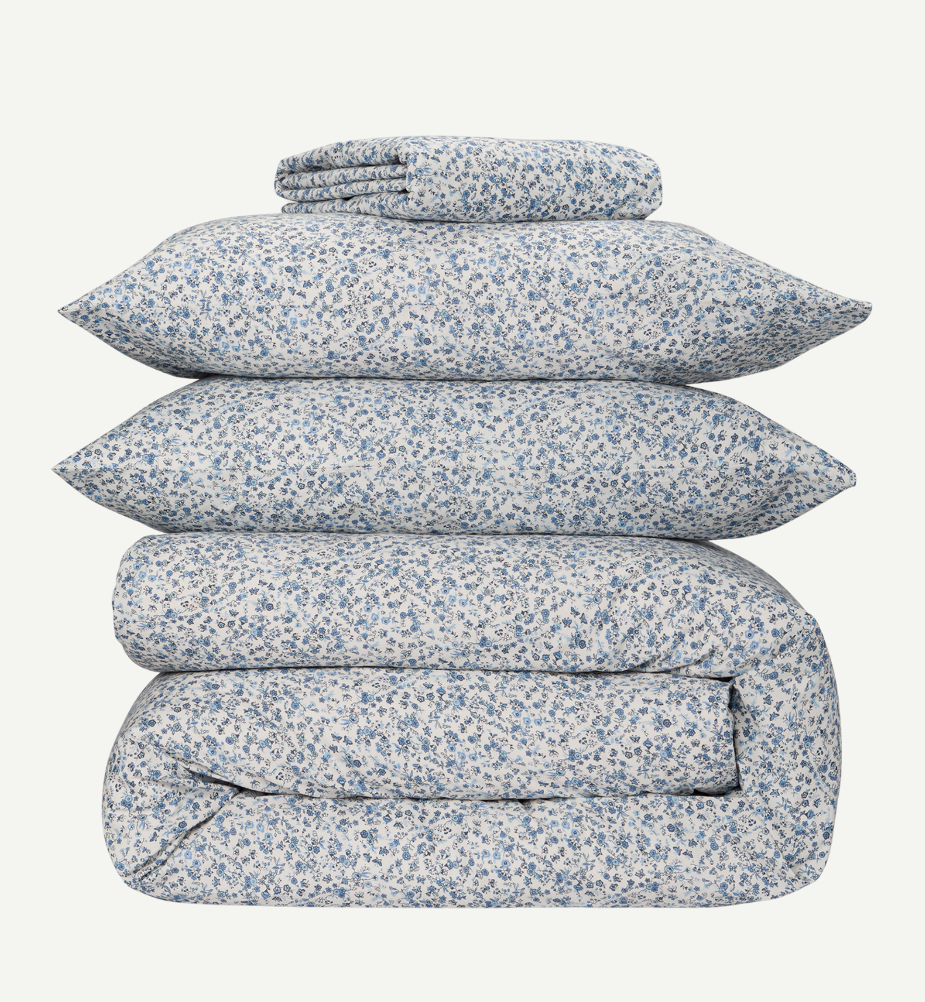 Blue Mini Meadow Cotton Duvet Cover 